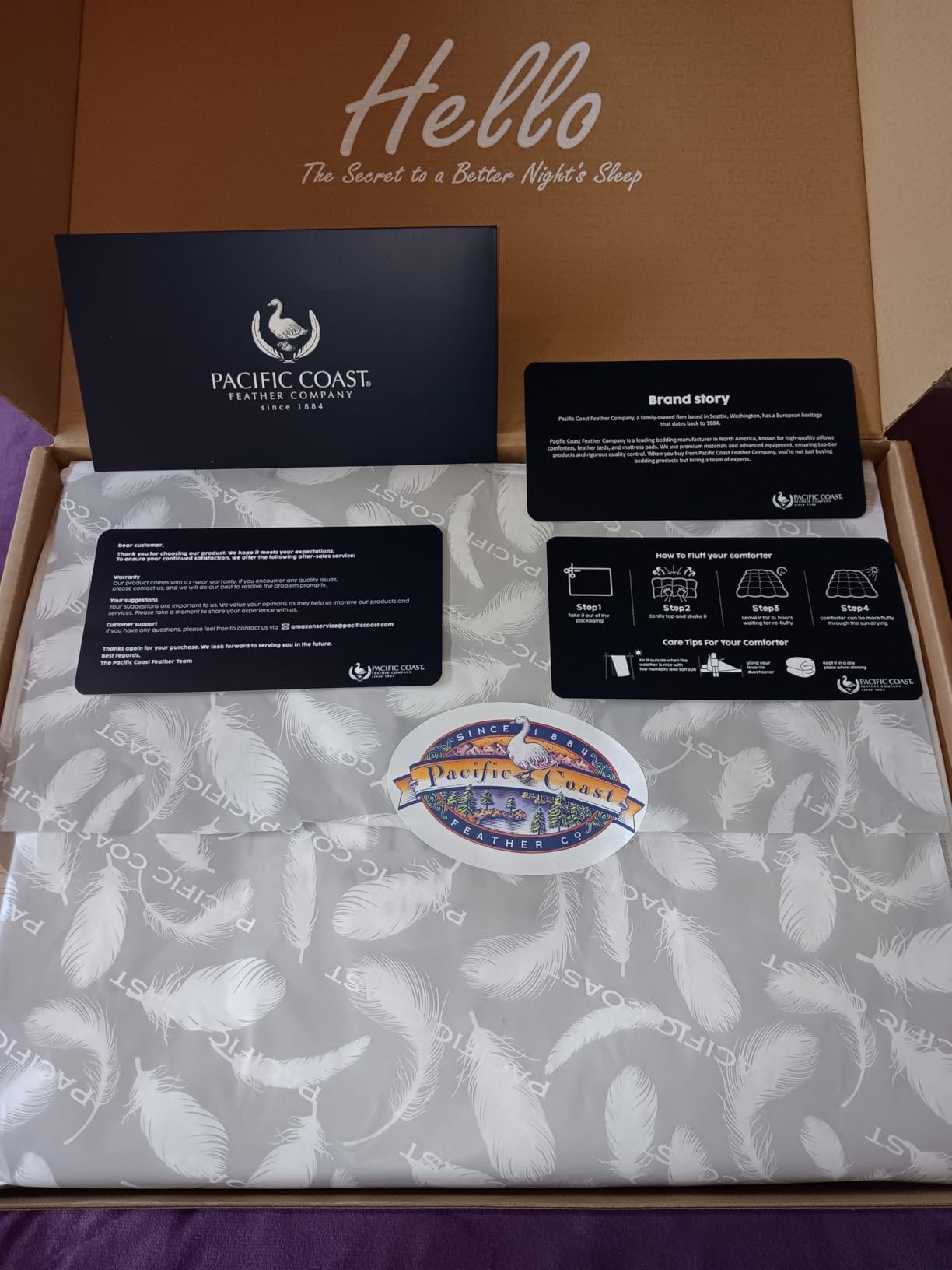 Pacific Coast Goose Feather Down Fiber Comforters Queen Size, Heavyweight Thickened Winter Duvet Insert, Ultra-Soft, Fluffy, Breathable, Hotel Luxury Bedding Comforters, 8 Tabs, 90
