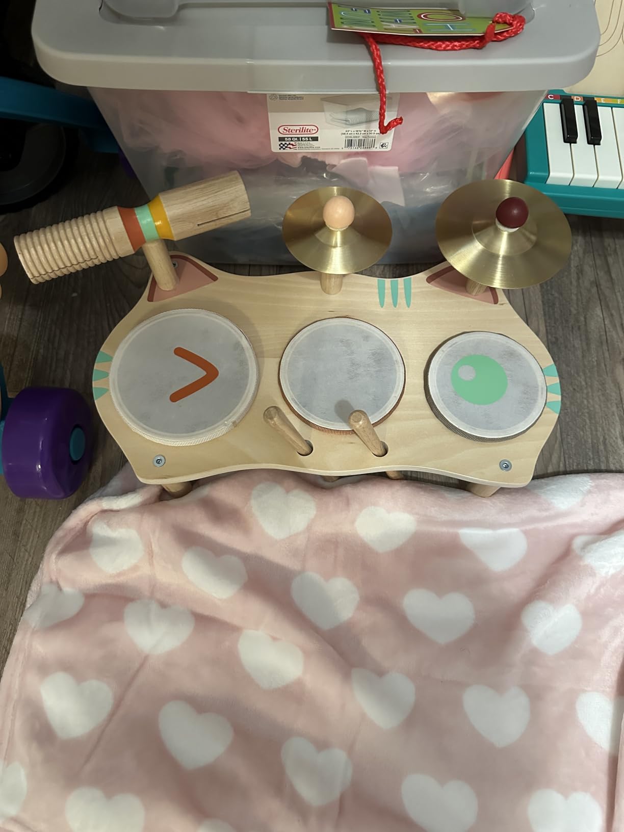 Wingyz Baby Drum Set, 11-in-1 Wooden Musical Instruments for Toddlers 1-3 customer photo 1