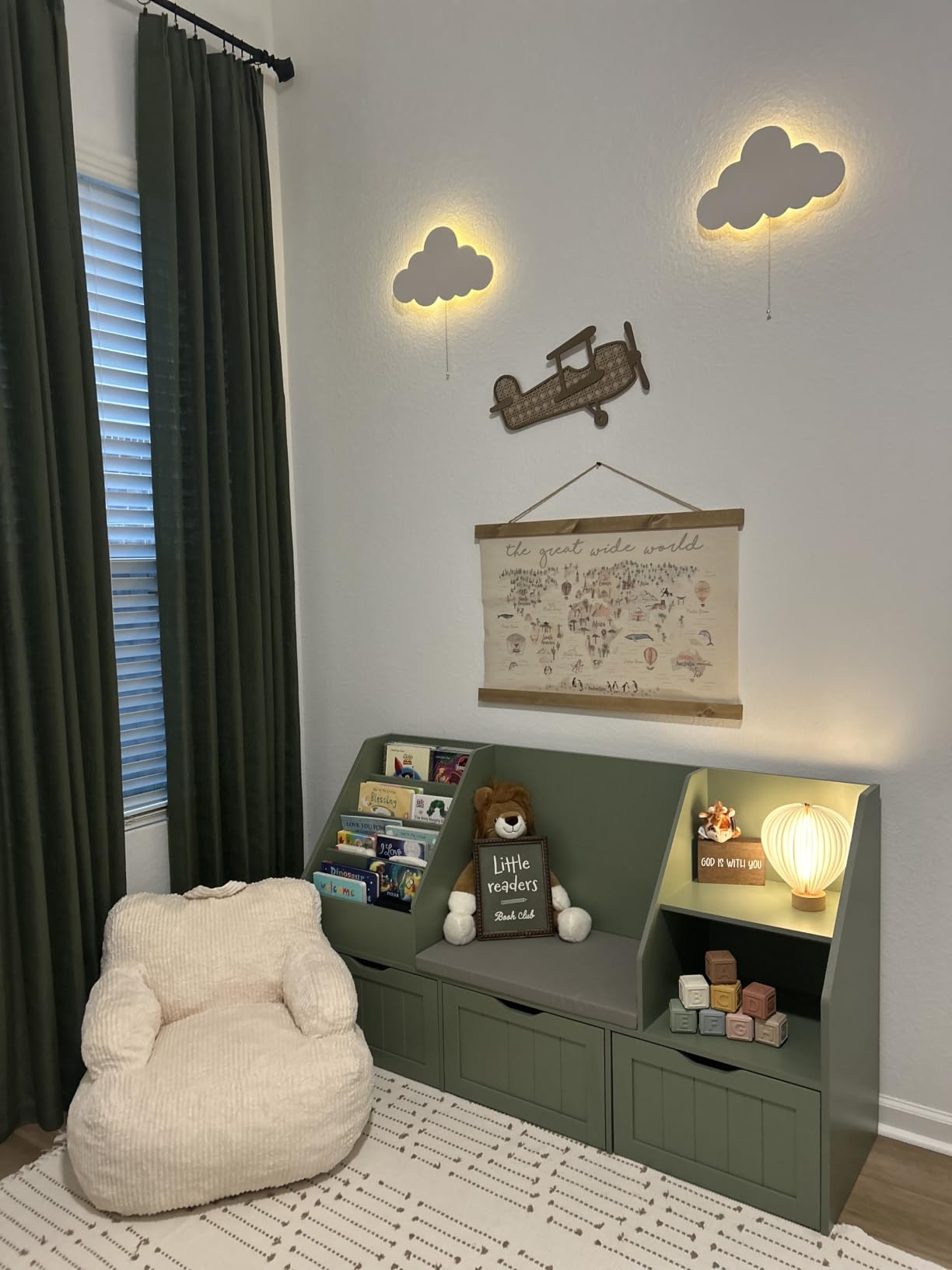 HUGHEAVEN Bean Bag Chair for Kids, Soft Bean Bag Seat for Reading, Beige customer photo 2