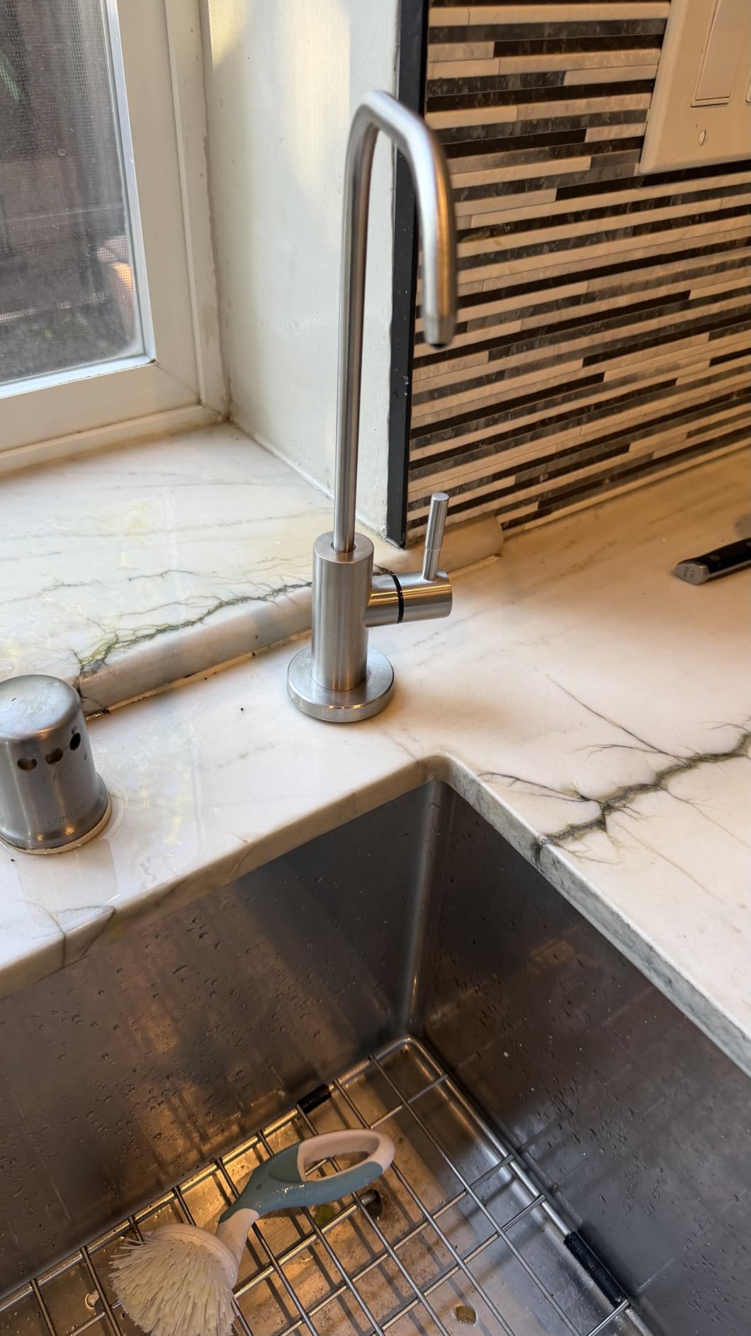 WEWE Touchless Kitchen Faucet with Soap Dispenser Set, Brushed Nickel customer photo 2