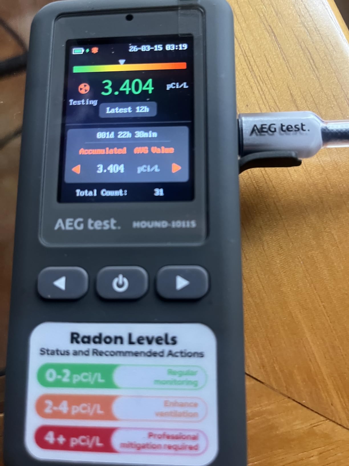 HOUND-1011S Portable Radon Detector, High-Accuracy Sensor for Home, Lightweight, Audible & Visual Alarms, Long-Term Monitoring, Easy-to-Use Radon Tester in pCi/L or Bq/m³ for Basement customer photo 2