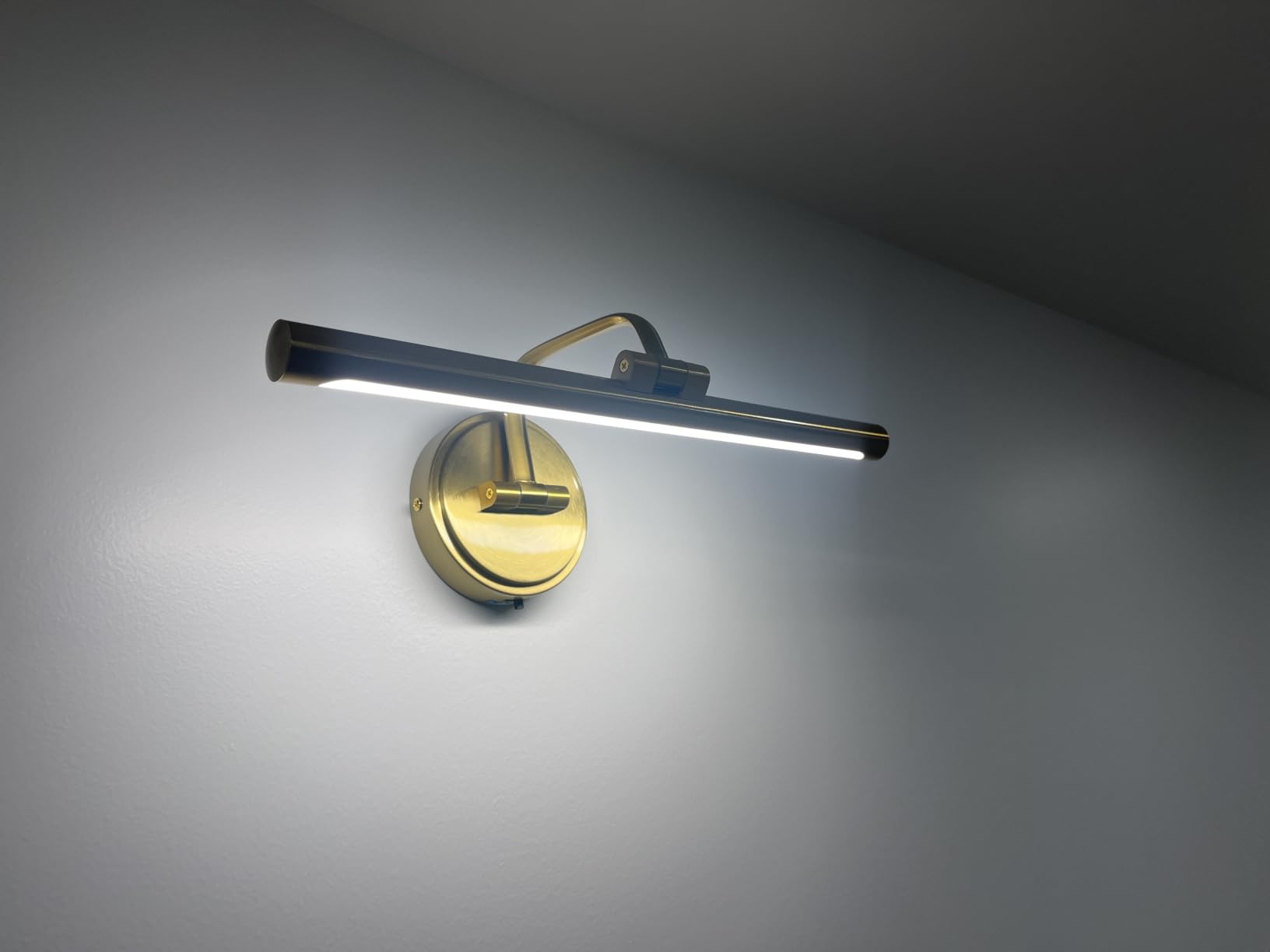 Hardwired Picture Light for Wall, 24 Inch Modern Brass Dimmable Frame Light with Adjustable Swing Arm, 3CCT LED Art Display Light for Paintings,120 Volts Gallery Wall Light, Hallway Vanity Light, 8W customer photo 1