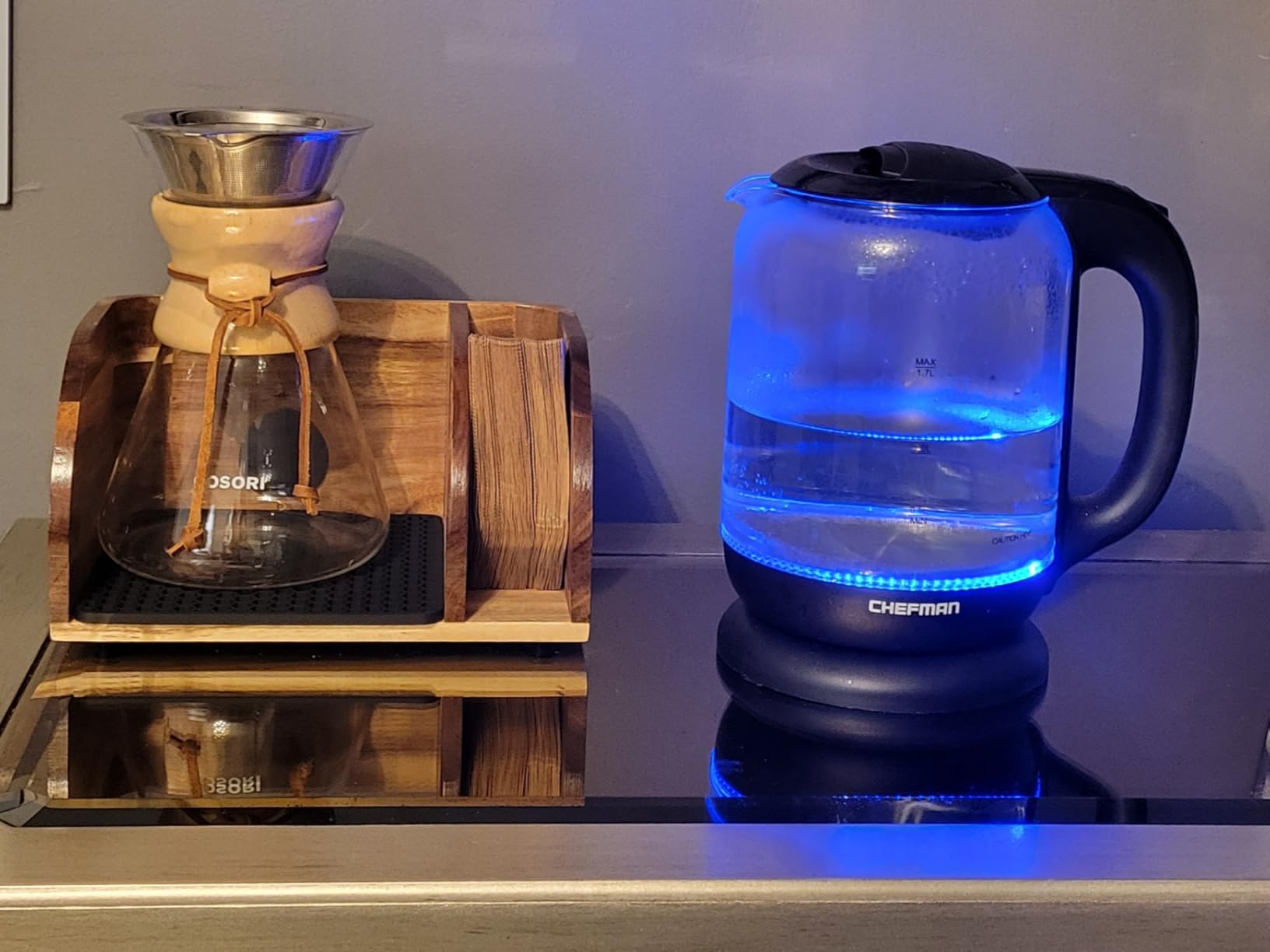 Acacia Coffee Caddy Station Organizer Stand for Chemex Pour Over Maker customer photo 1