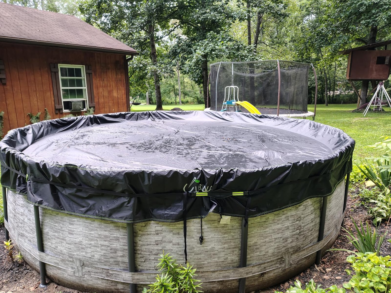 UIRWAY 18 Ft Winter Round Pool Cover with Reflective Strips, Premium Fabric customer photo 2