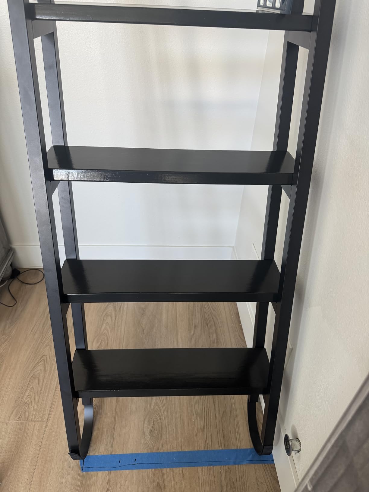 10.35FT Industrial Style Loft Ladder, 8 Steps with Black Steel Handrails & Solid Wood Steps, 450lbs Capacity, Fits 8.2-9FT Installation Height,for Attic, Kitchen, Warehouse, Bookshelf& Outdoor customer photo 2