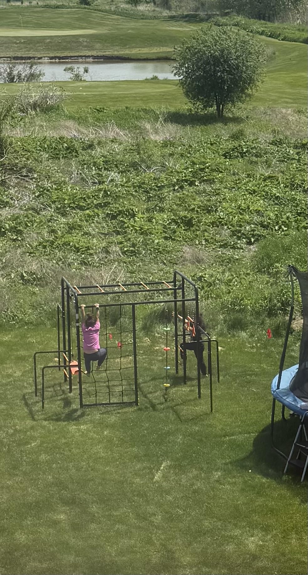 Hapfan 6-in-1 Outdoor Jungle Gym with Monkey Bars, Swing Sets for Backyard customer photo 2