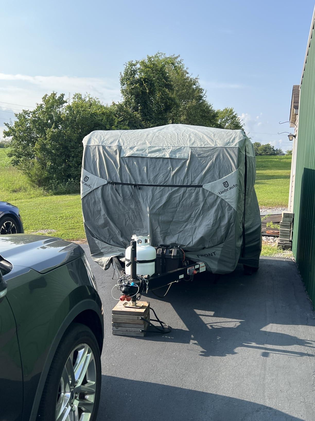 Umbrauto RV Cover for 30-33ft Travel Trailer: Lightweight, Waterproof Camper Cover for Toy Hauler, Winter Campsite, with Gutter Covers, Tongne Jack Covers, Windproof Straps customer photo 2