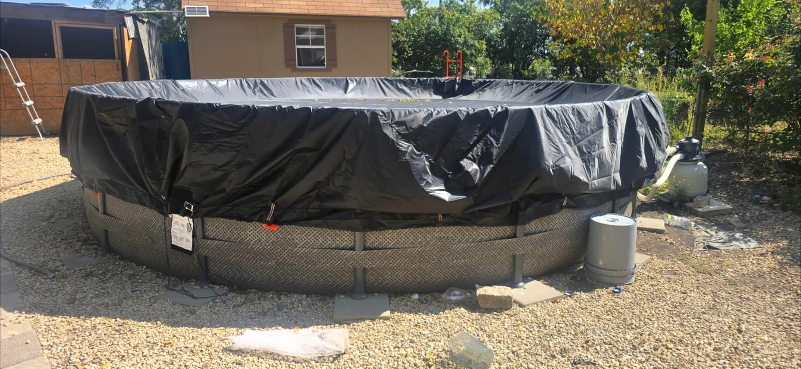 QH.HOME 550D 18 Ft Round Winter Pool Cover Tear Resistant Heavy Duty Fabric customer photo 1