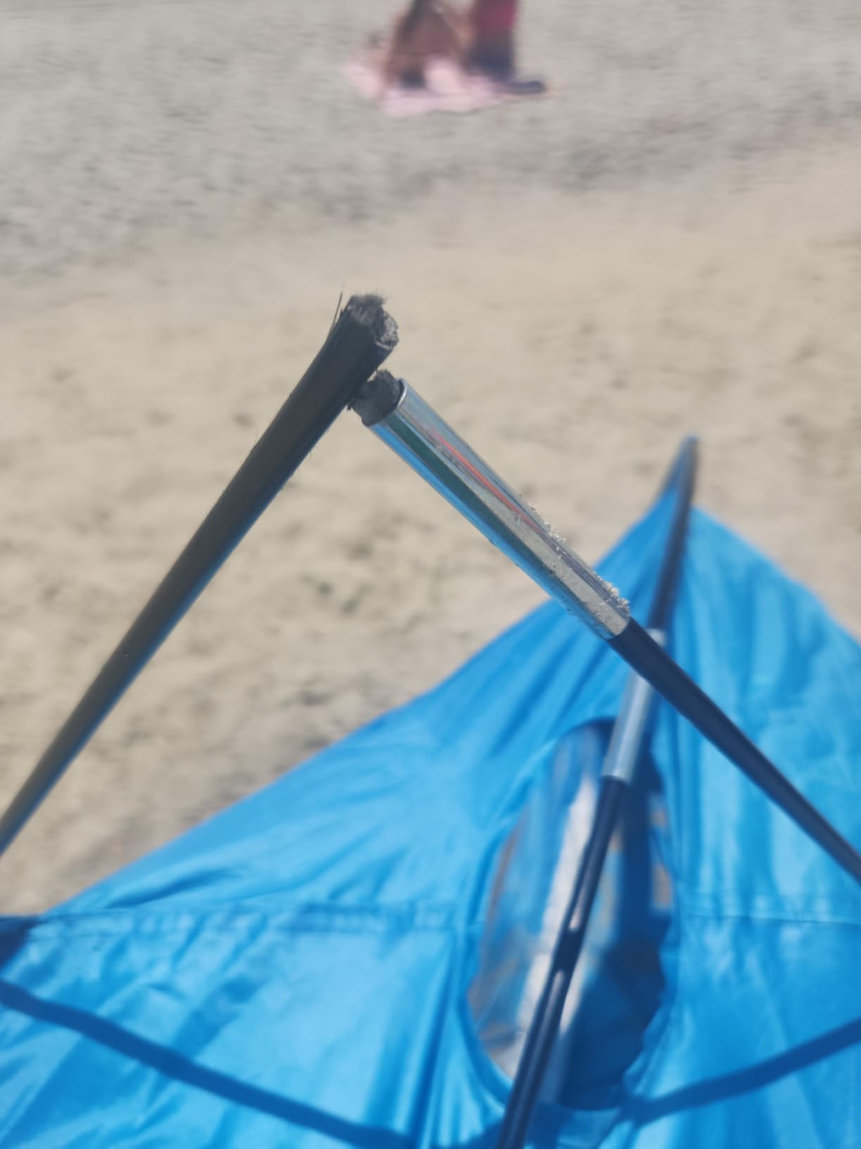 Baby Beach Tent Solar Cooling Fan, Anti-UV Toddler Beach Tent Sun Shelter Portable Travel Fan Beach Shade Tent, Baby Play Tent Built-in Ceiling Fan Sun Shelters Toddler Beach Essentials Blue customer photo 1