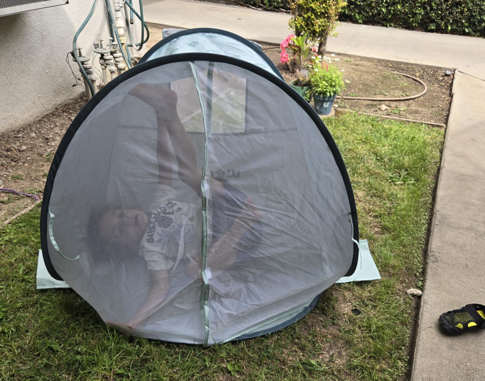Pop-Up Baby Beach Tent UPF 50+ with Mosquito Net, Rear Vent, Sand Pockets customer photo 2