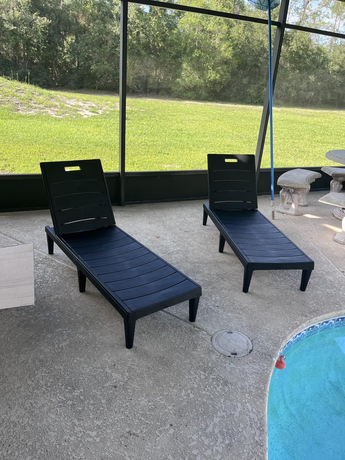 Homall Patio Chaise Lounge Chairs Set of 2, Outdoor Lightweight Lounge Chairs, 5 Position Adjustments Backrest for Outside Pool, Garden, Patio and Beach, Black customer photo 1