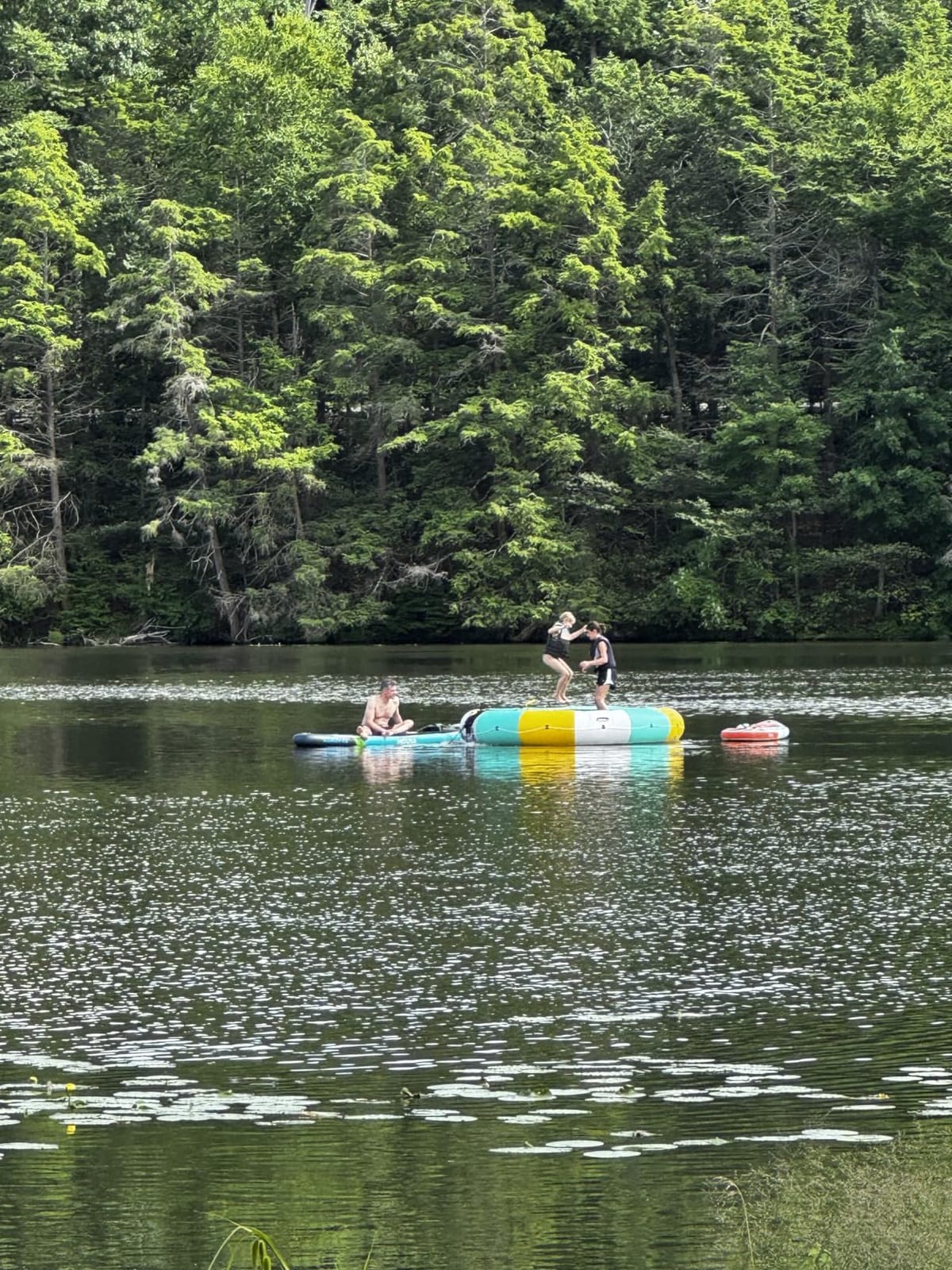 COOLWAVE 10/12/15FT Inflatable Water Trampoline for Lake with Pump customer photo 1