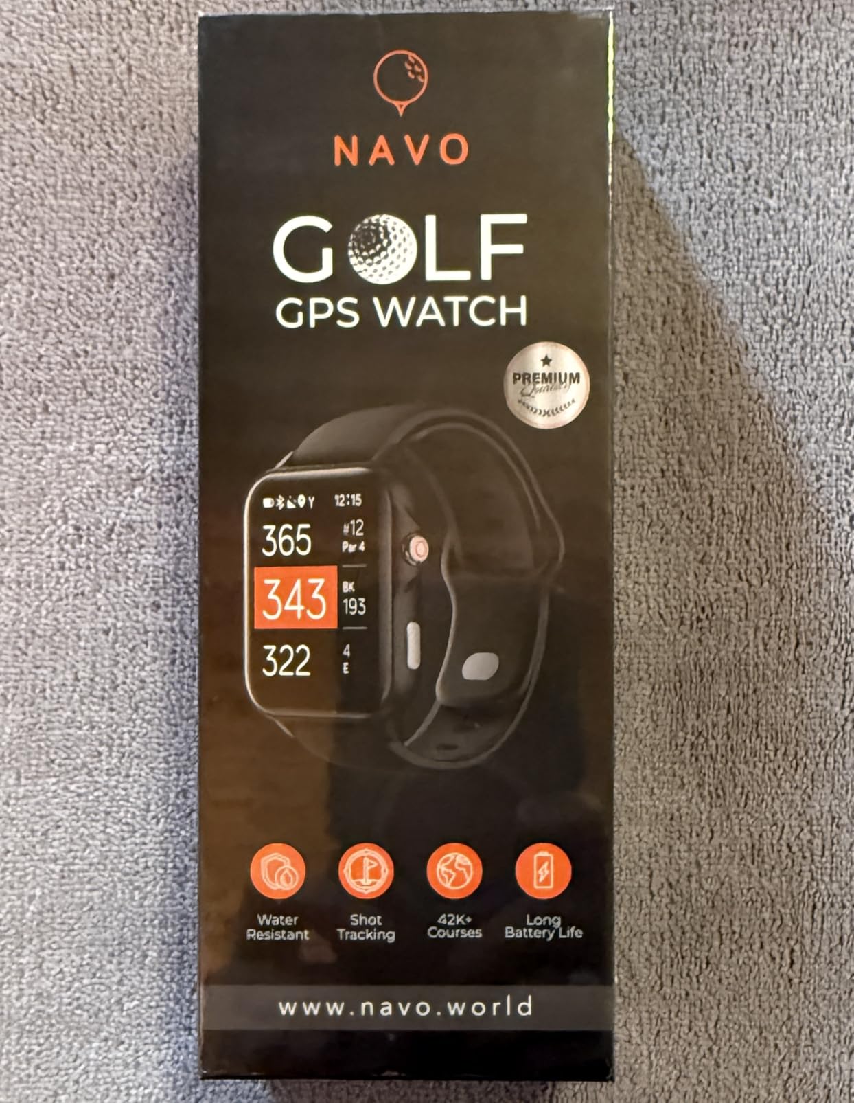 NAVO W1 Golf GPS Watch – Front, Middle & Back Distances, Hazard Tracking, No Subscription customer photo 1