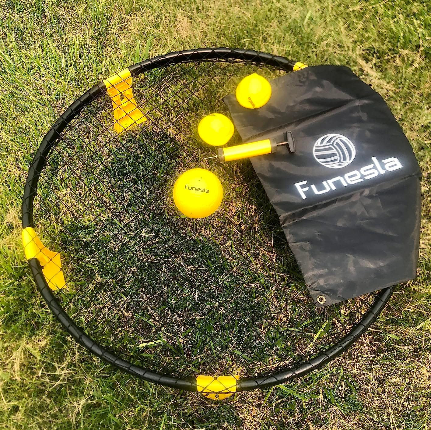 Roundnet Game Set - Outdoor Beach Volleyball Game, Quick Setup Non-Slip Ball Game with Hidden Needle Air Pump & Carry Bag for Beach Backyard Lawn, Park customer photo 1