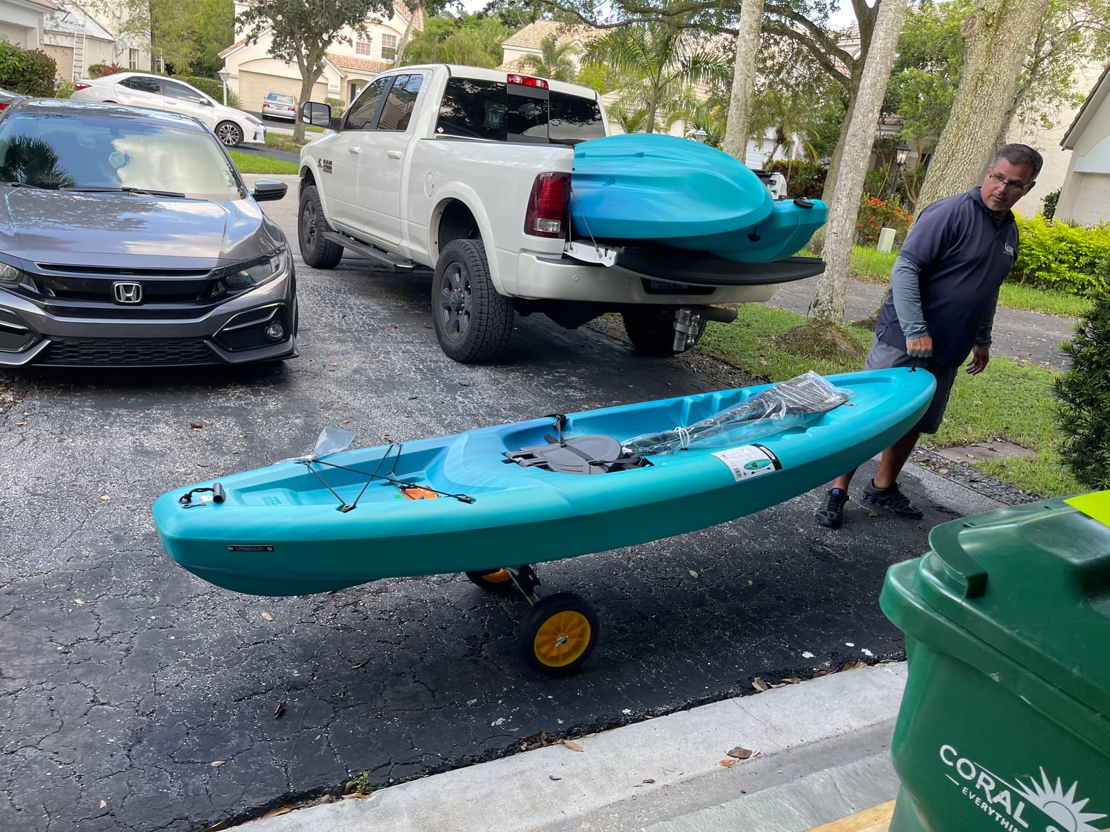 GanFindX Kayak Cart with Kayak Wheels, 240 lbs Heavy Duty Stainless Steel | Kayak Dolly with Adjustable Width and Rubber Sleeves, for Kayak and Fishing Kayak Transport, Stainless Steel customer photo 1