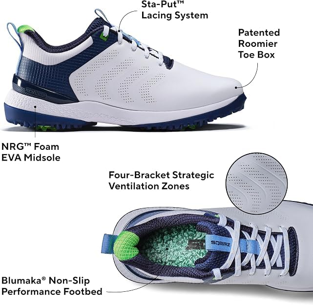 SQAIRZ SPEED3 Mens Spiked Golf Shoes Waterproof | Athletic Performance Golf Shoes for Men with Wide Toe Box | Replaceable Softspikes Traction, Stability & Walking Comfort customer photo 1