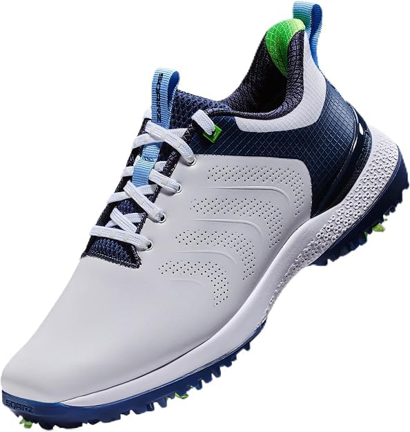 SQAIRZ SPEED3 Mens Spiked Golf Shoes Waterproof | Athletic Performance Golf Shoes for Men with Wide Toe Box | Replaceable Softspikes Traction, Stability & Walking Comfort customer photo 2