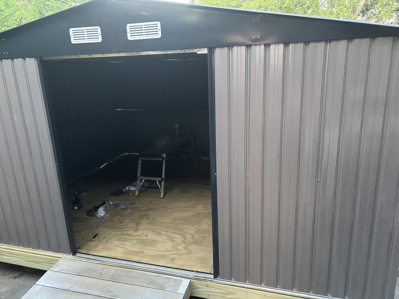 GVDV 8x6 FT Outdoor Storage Shed, Full Size Metal Utility Shed (No Floor) customer photo 2
