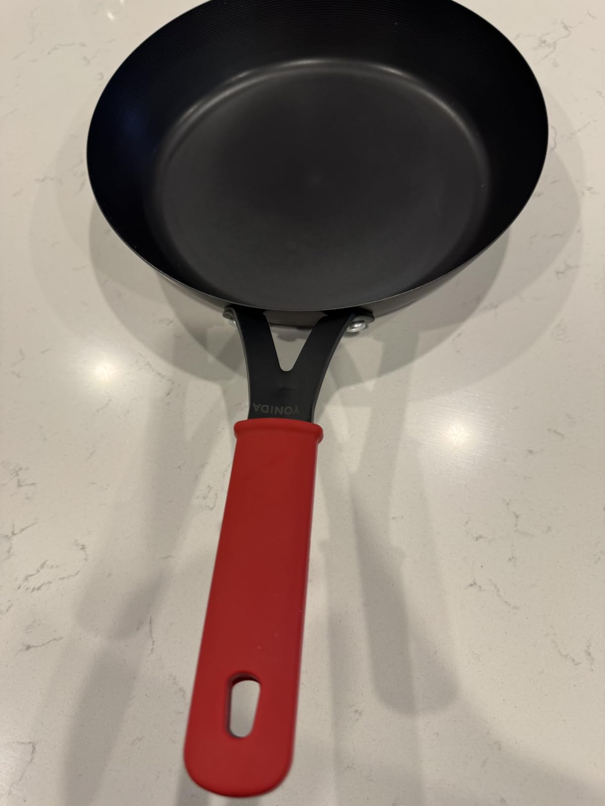 Carbon Steel Pan, 10 Inch Nonstick Frying Pan Skillet | Pre-Seasoned Carbon Steel Cookware with Removable Silicone Handle Holder, Indoor/Outdoor, Induction & Oven Safe customer photo 1