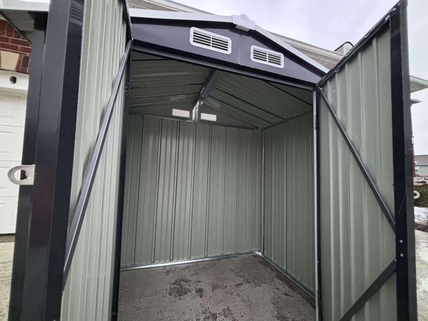 6x4FT Outdoor Storage Shed with Floor Black customer photo 2