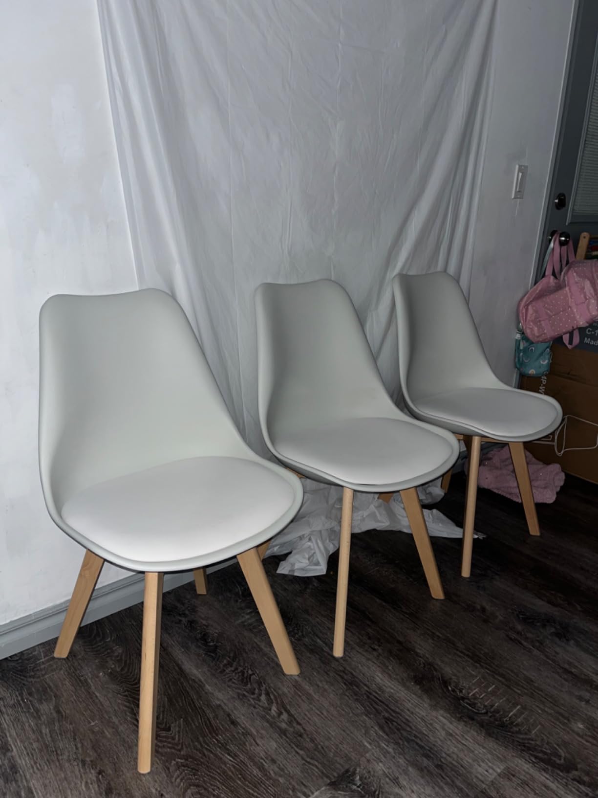 OLIXIS Dining Chairs Set of 4, Upholstered Kitchen Chairs, Brown customer photo 1