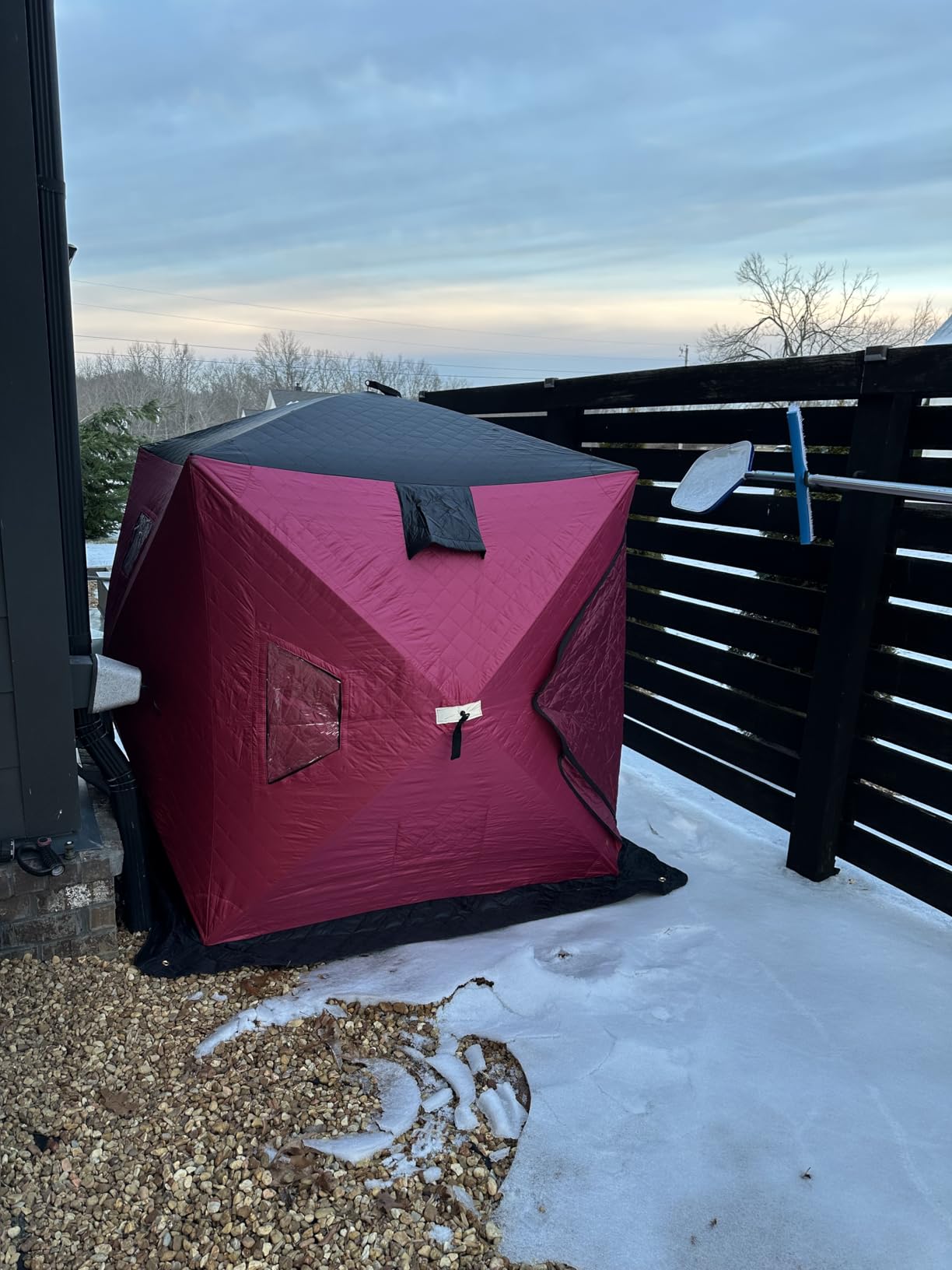 Aoxun Ice Fishing Tent Pop Up Insulated Shelter Portable Shanty customer photo 2