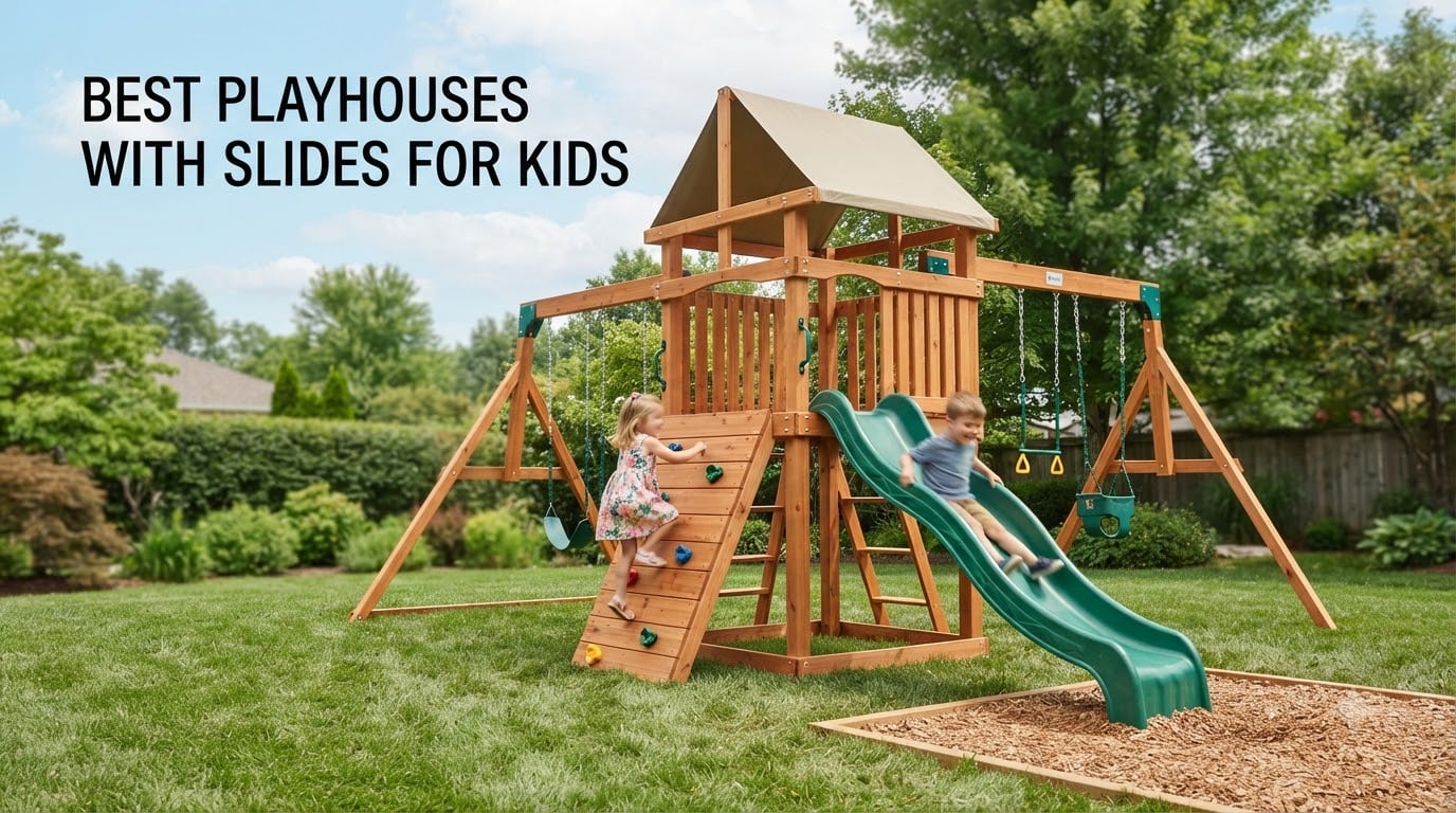 best playhouses with slides for kids