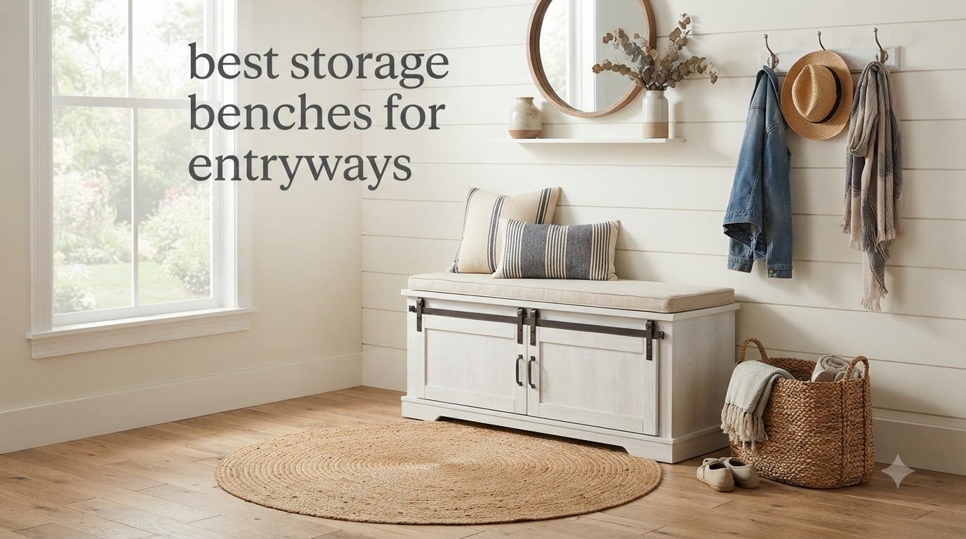 best storage benches for entryways
