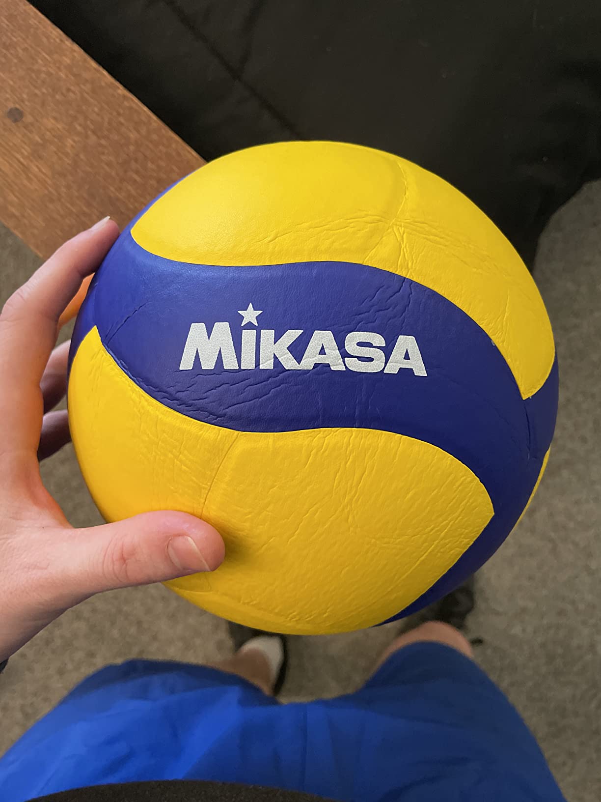 Mikasa V330W, Competition Club Indoor Game Volleyball, Blue/Yellow customer photo 1