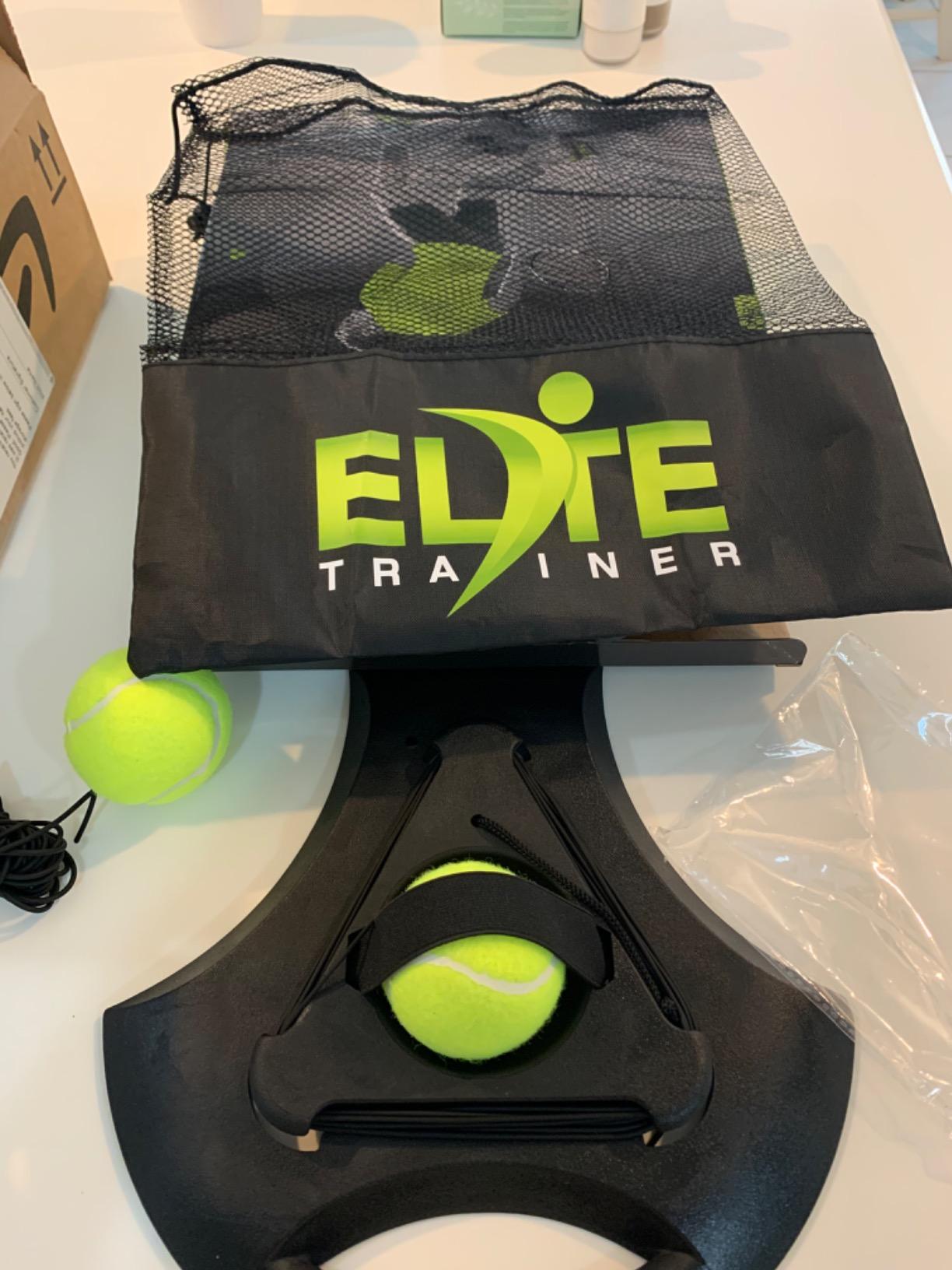 Tennis Rebound Ball Set | Solo Practice Rebounder, No Filling Required, Heavy Duty Power Base | 3 Balls with String, Drawstring Bag | Training Equipment for Any Skill Level customer photo 1