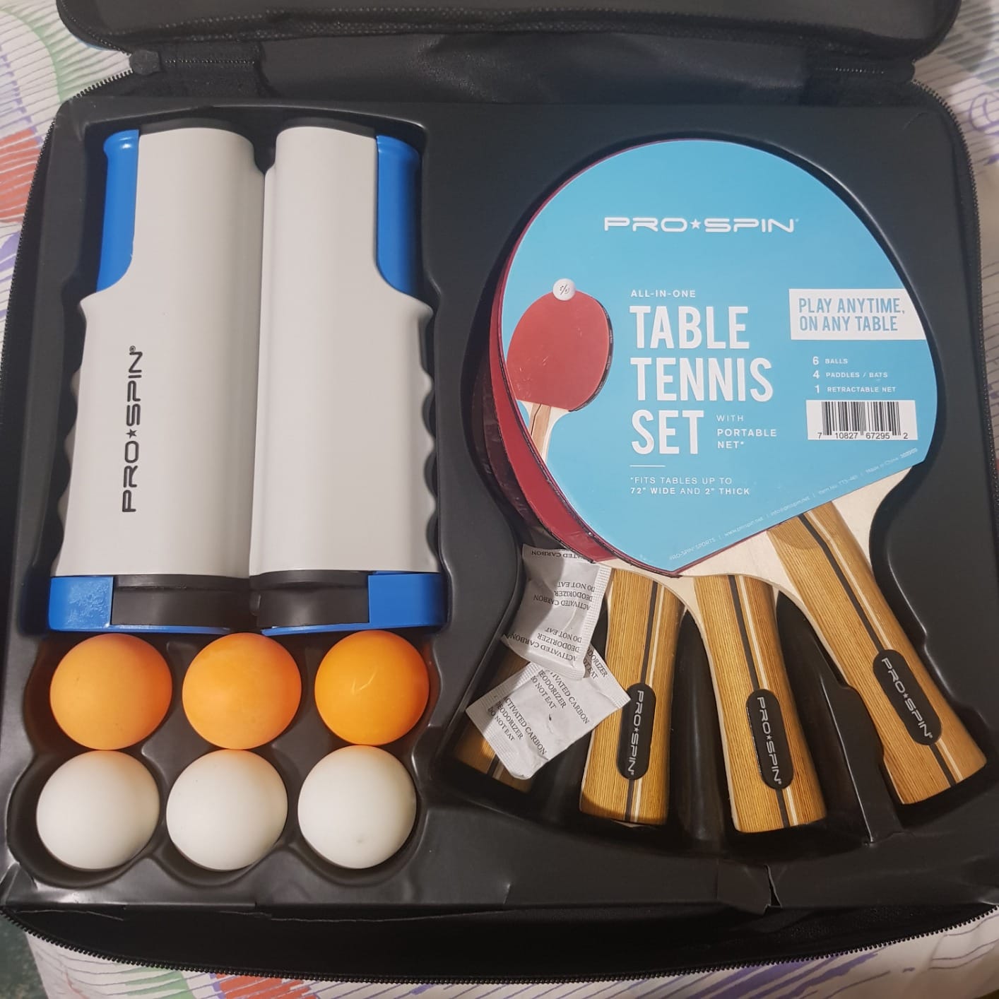 PRO-SPIN Portable Ping Pong Set with Retractable Ping Pong Net for Any Table, All-in-One Table Tennis Set with Ping Pong Paddles, Balls & Case, Table Top Family Game customer photo 1