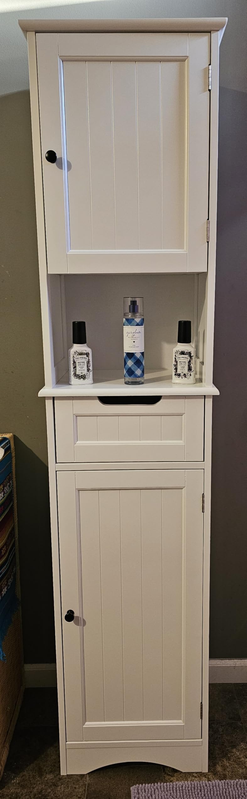 Gizoon 67” H Tall Bathroom Storage Cabinet, Narrow Storage Cabinet, White customer photo 1