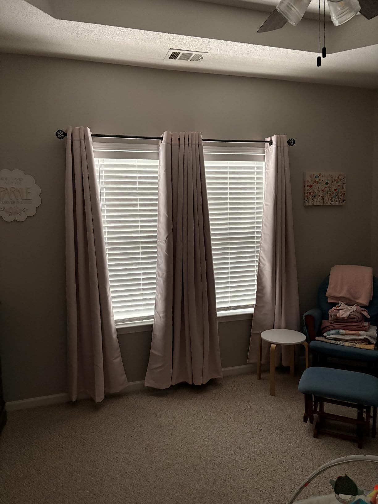 LEMOMO 100% Blackout Curtains 52 x 84 Inches Long Thermal Insulated Baby Pink Curtains with Black Liner Set of 2 Panels for Nursery Room customer photo 1
